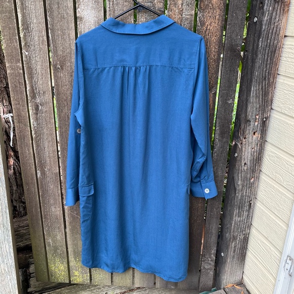 Soft Surroundings Weekender Blue Tencel Dress NWOT Sz Petite Large - Picture 2 of 12